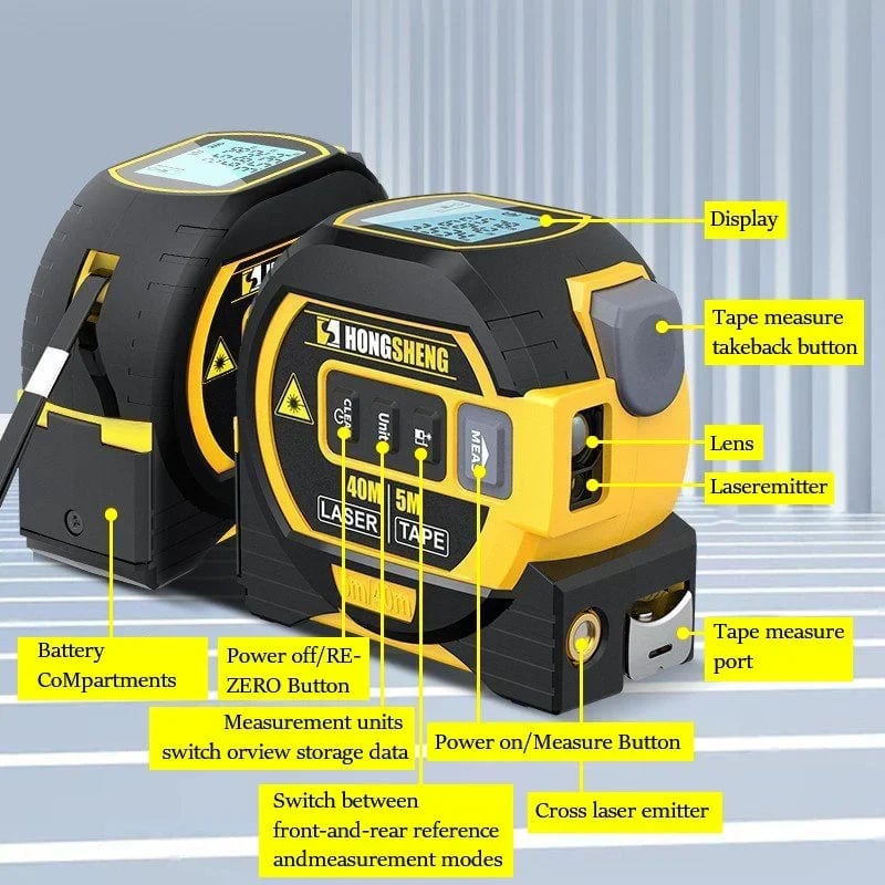 3-In-1 Infrared Laser Tape Measuring (Imperial & Metric)🎁Free Shipping