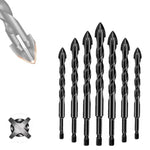 4-Edge Cross Drill Bit Set 7pcs,Masonry Drill Bit Set,Multi-Function Hex Shank Drill Bit Set,Universal Drill Bit for Brick