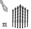 4-Edge Cross Drill Bit Set 7pcs,Masonry Drill Bit Set,Multi-Function Hex Shank Drill Bit Set,Universal Drill Bit for Brick