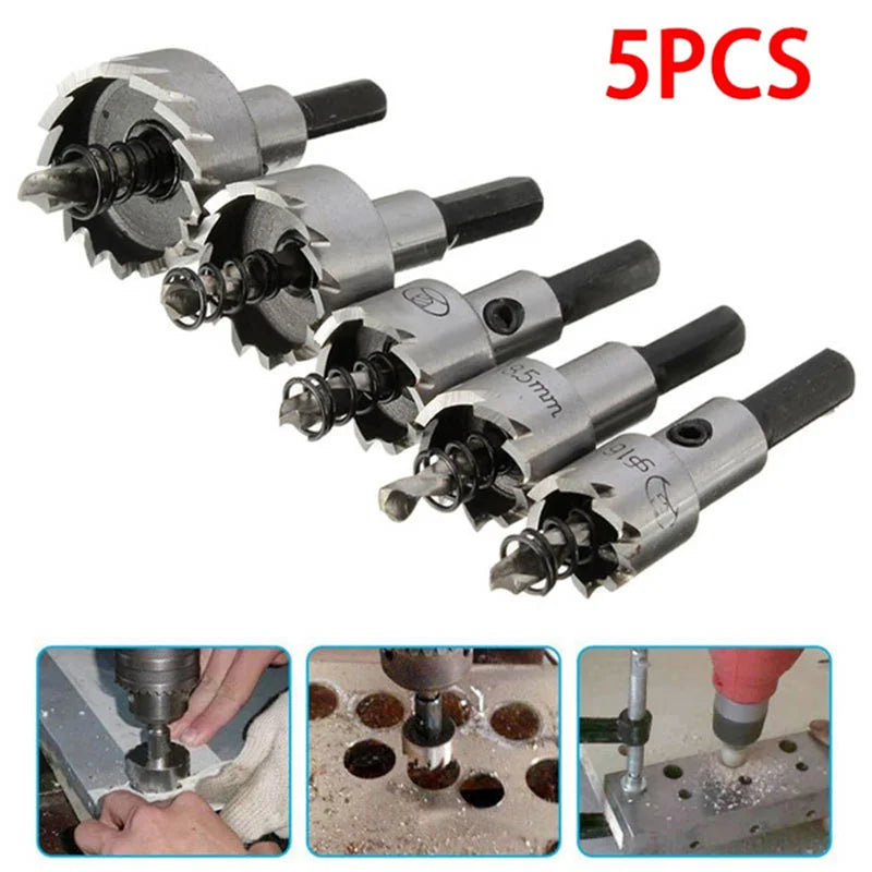 5 teile/satz HSS Bohrer Bit High Speed Stahl Hartmetall Spitze Loch Sah Zahn Cutter Metall Bohren Holzarbeiten Schneiden Zimmerei Kronen