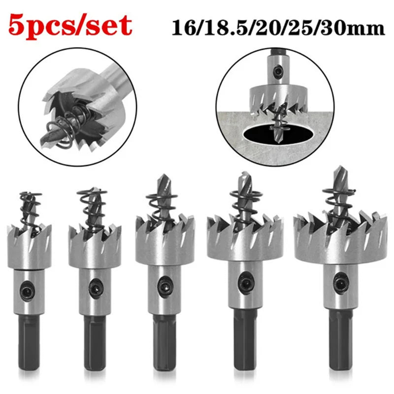 5 teile/satz HSS Bohrer Bit High Speed Stahl Hartmetall Spitze Loch Sah Zahn Cutter Metall Bohren Holzarbeiten Schneiden Zimmerei Kronen