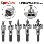 5 teile/satz HSS Bohrer Bit High Speed Stahl Hartmetall Spitze Loch Sah Zahn Cutter Metall Bohren Holzarbeiten Schneiden Zimmerei Kronen