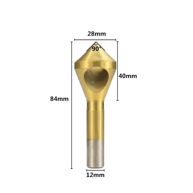 4pcs Titanium Coated Countersink Drill Bit Taper Hole Cutter Steel/Aluminum Countersunk Head Chamfering Tools 2-5-10-15-20mm