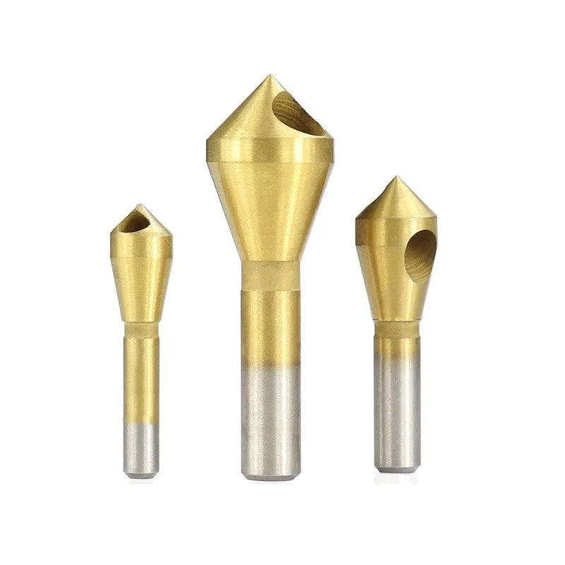 4pcs Titanium Coated Countersink Drill Bit Taper Hole Cutter Steel/Aluminum Countersunk Head Chamfering Tools 2-5-10-15-20mm