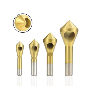 4pcs Titanium Coated Countersink Drill Bit Taper Hole Cutter Steel/Aluminum Countersunk Head Chamfering Tools 2-5-10-15-20mm