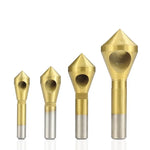 4pcs Titanium Coated Countersink Drill Bit Taper Hole Cutter Steel/Aluminum Countersunk Head Chamfering Tools 2-5-10-15-20mm